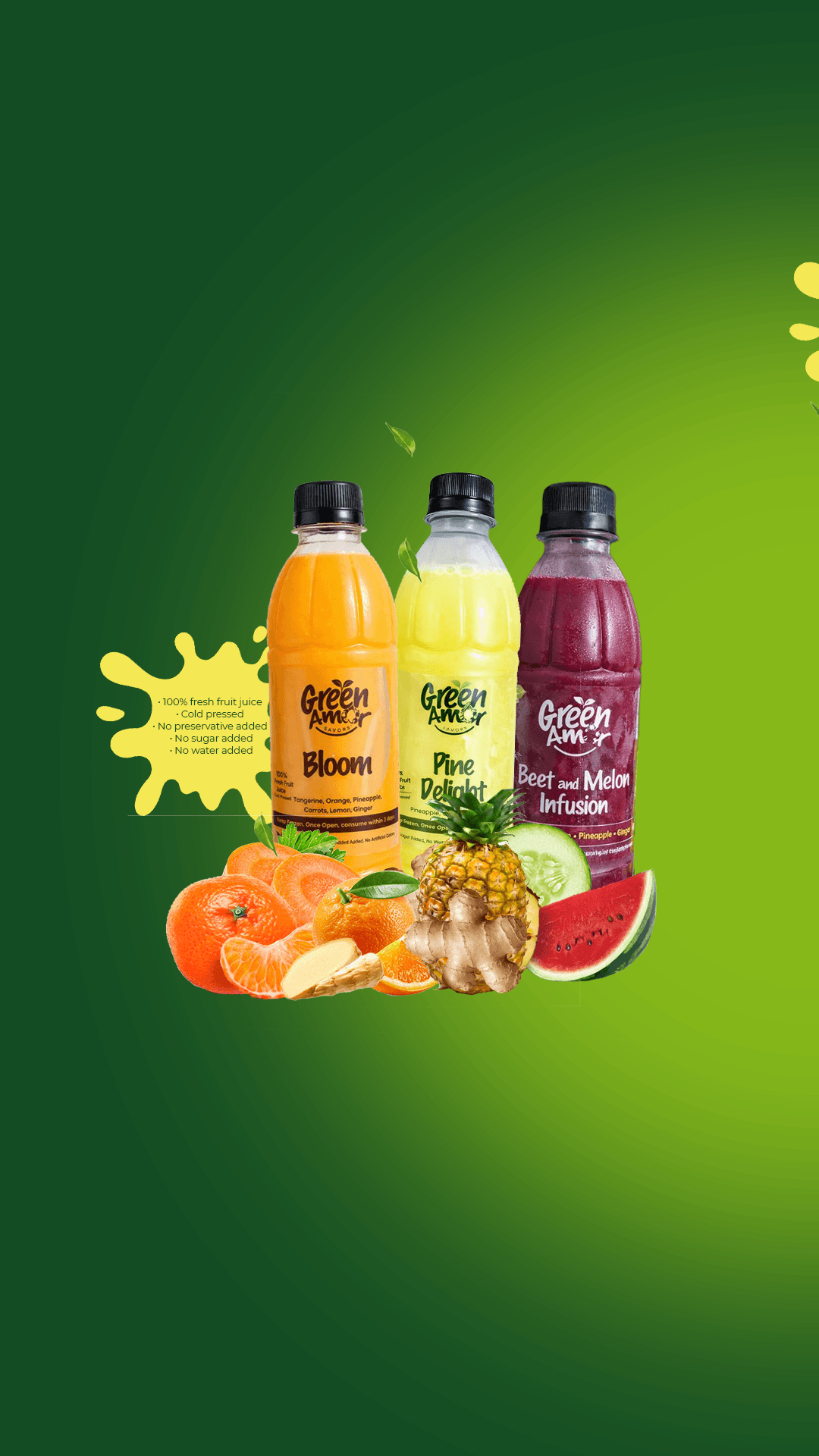 Green Amor cold-pressed juices